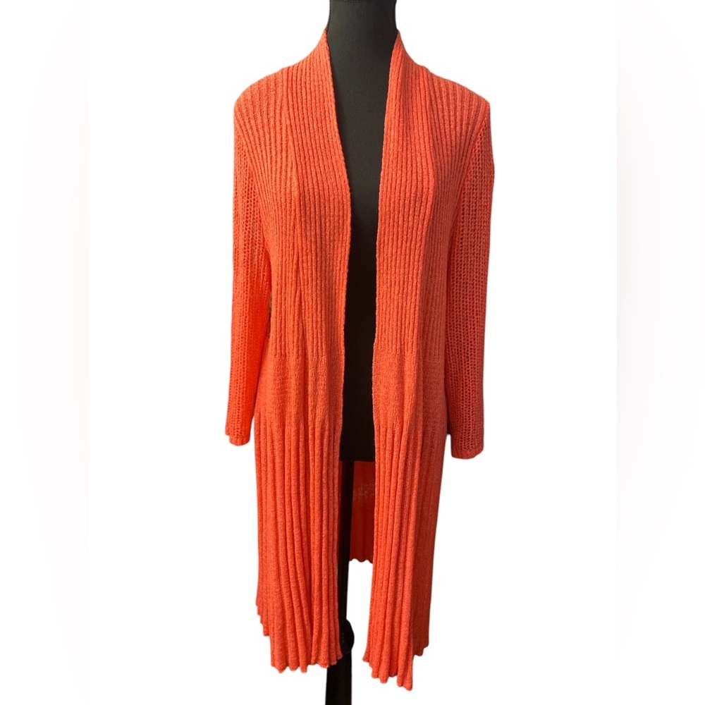 Fever Women's Open Front Orange Sweater L GUC